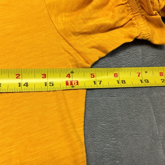 NWT Loft Outlet Short-Sleeve T-Shirt, Ruffle Sleeves, Gold, Yellow, Size XS - Picture 6 of 7